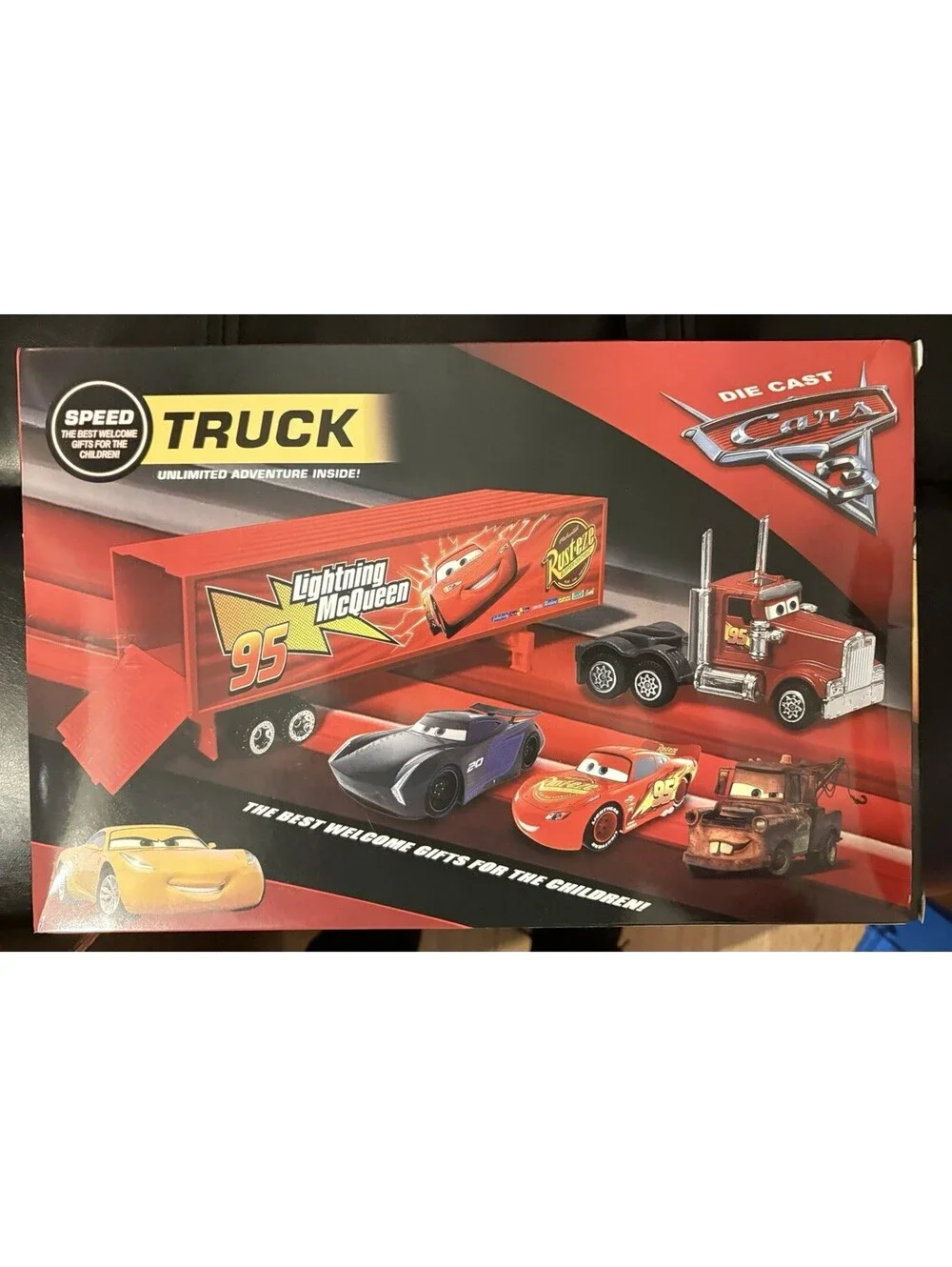 7PCS Disney Pixar Cars Lightning McQueen Jackson Storm Mack Truck Diecast USA